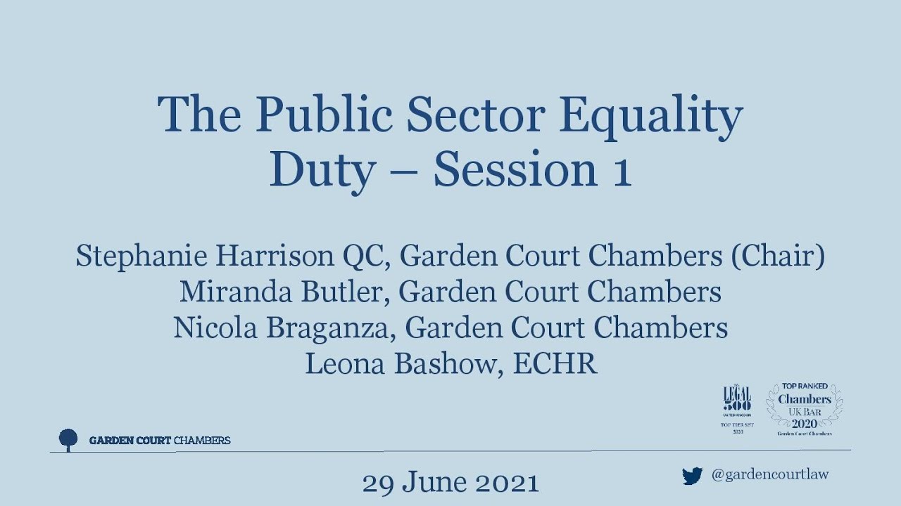 The Public Sector Equality Duty Session 1 - 29 June 2021