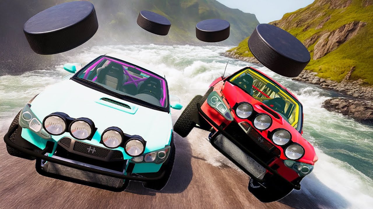 Surviving A Puck Avalanche But We Are Also Racing A MASSIVE FLOOD In BeamNG Drive!