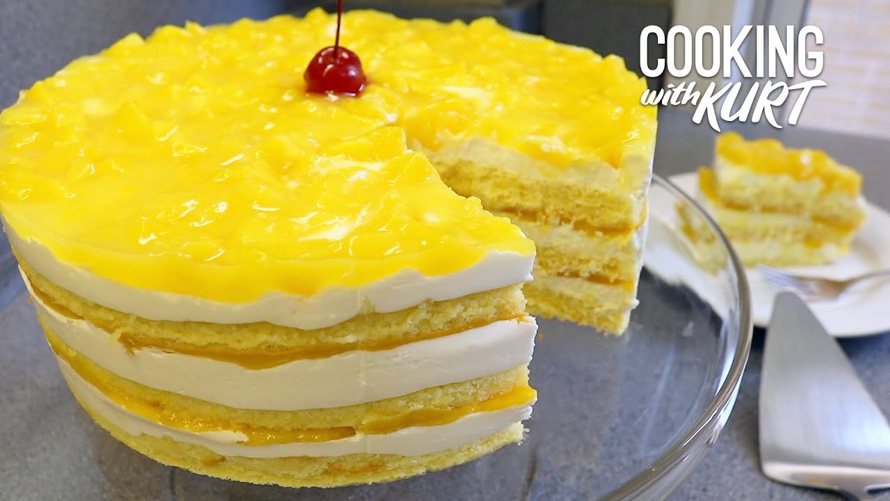 Red Ribbon Mango Supreme - Filipino Mango Chiffon Naked Layer Cake From Scratch | Cooking with Kurt