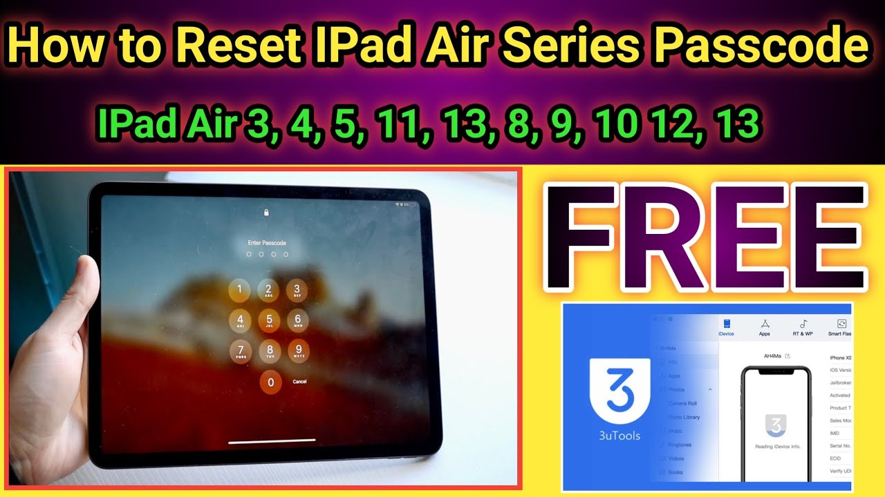 How to Flash IPad Air series for Passcode/Unavailable mode remove free iOS 26.1