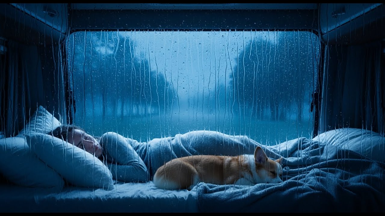 Super Heavy Rain | Rain Sounds for Deep Sleep | Relaxing Thunderstorm in Campervan Now
