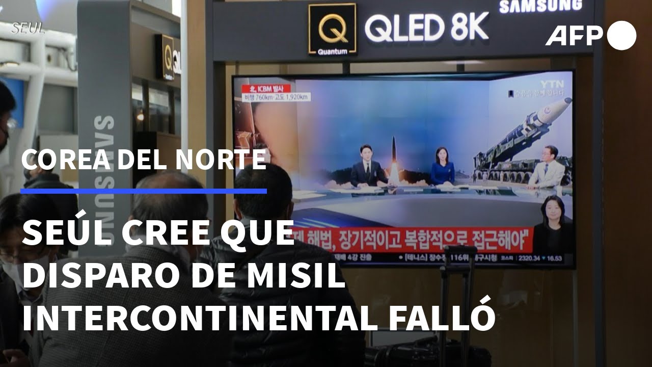Corea del Norte realiza disparo probablemente fallido de misil intercontinental, según Seúl | AFP