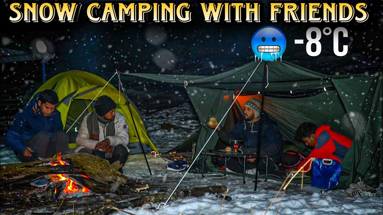 Group Jungle Camping In Coldest Weather | Snow Camping In India #vlog