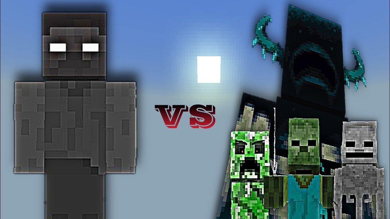 Withered Herobrine Titan vs Titan Mobs | Minecraft Bedrock | Mob Battle