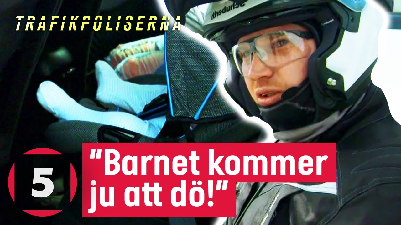Polisen konfronterar föräldrar som kör med obältade barn | Trafikpoliserna | Kanal 5 Sverige