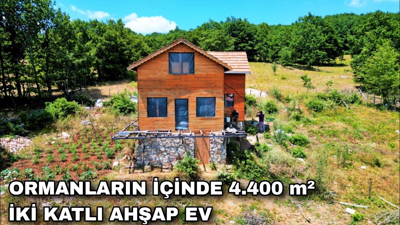 1385- ORMANLARIN İÇİNDE 4.400 M² İKİ KATLI AHŞAP EV