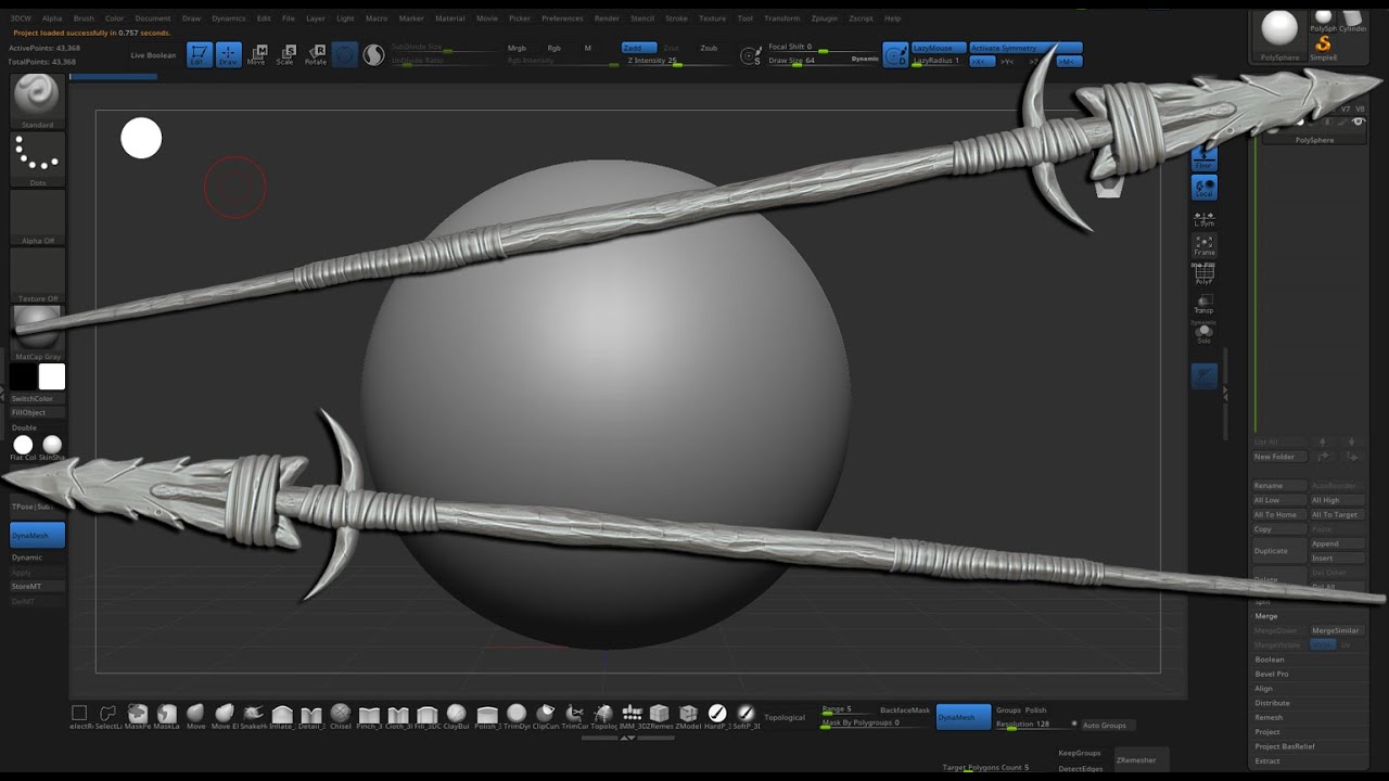 Stylized Bone Spear - Zbrush (Ark Primal Survival)