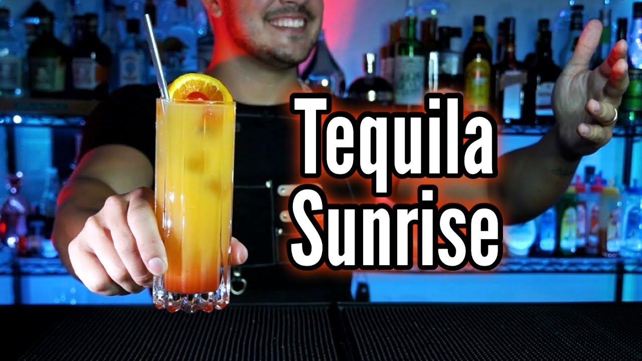 Coctel Tequila Sunrise 🌅 Bebida mas famosa con TEQUILA! 🍹 #shorts