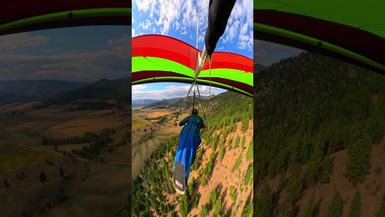 Hang Gliding. Learning to Fly. Windsock Launch. Tarkio, Montana. 8/25/24