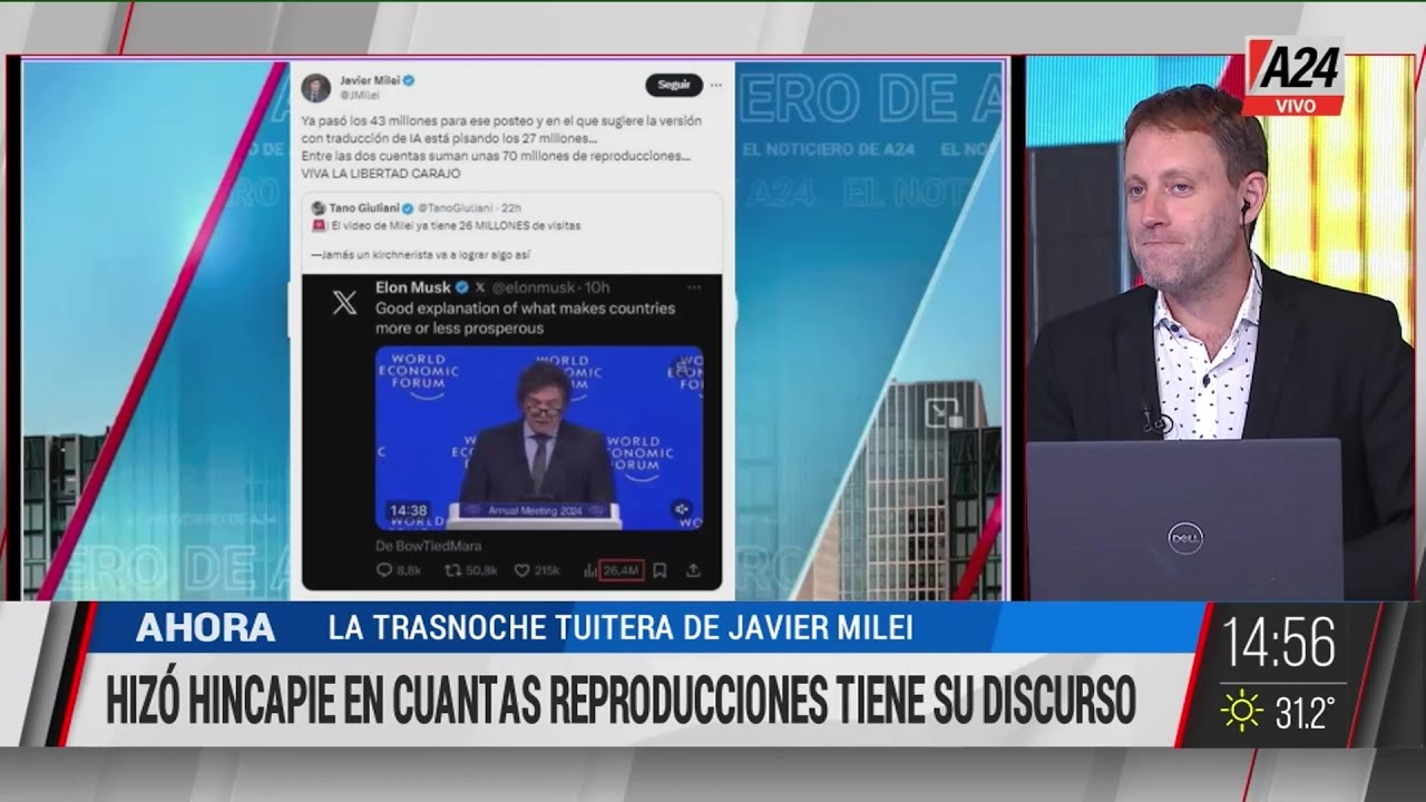 📲 La trasnoche tuitera de Javier Milei tras las repercusiones por su discurso en Davos