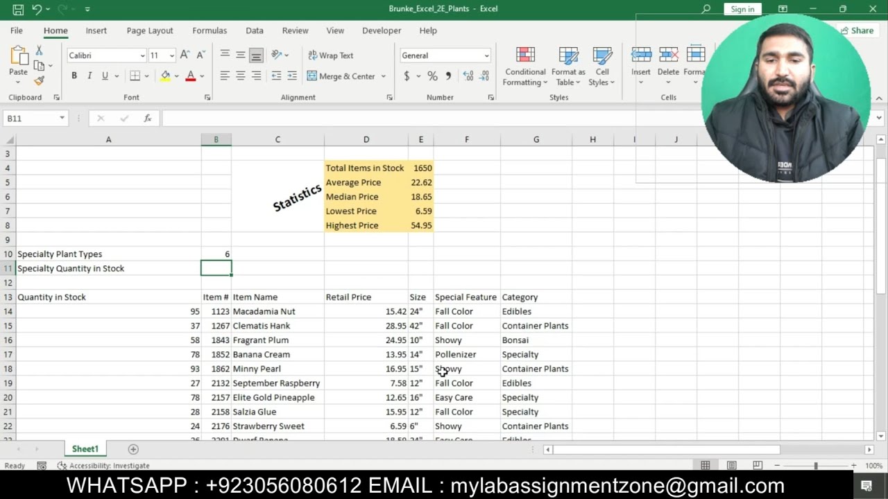 Excel_2E_Plants | Excel 365 Chapter 2E Plants  Grader Project Walkthrough
