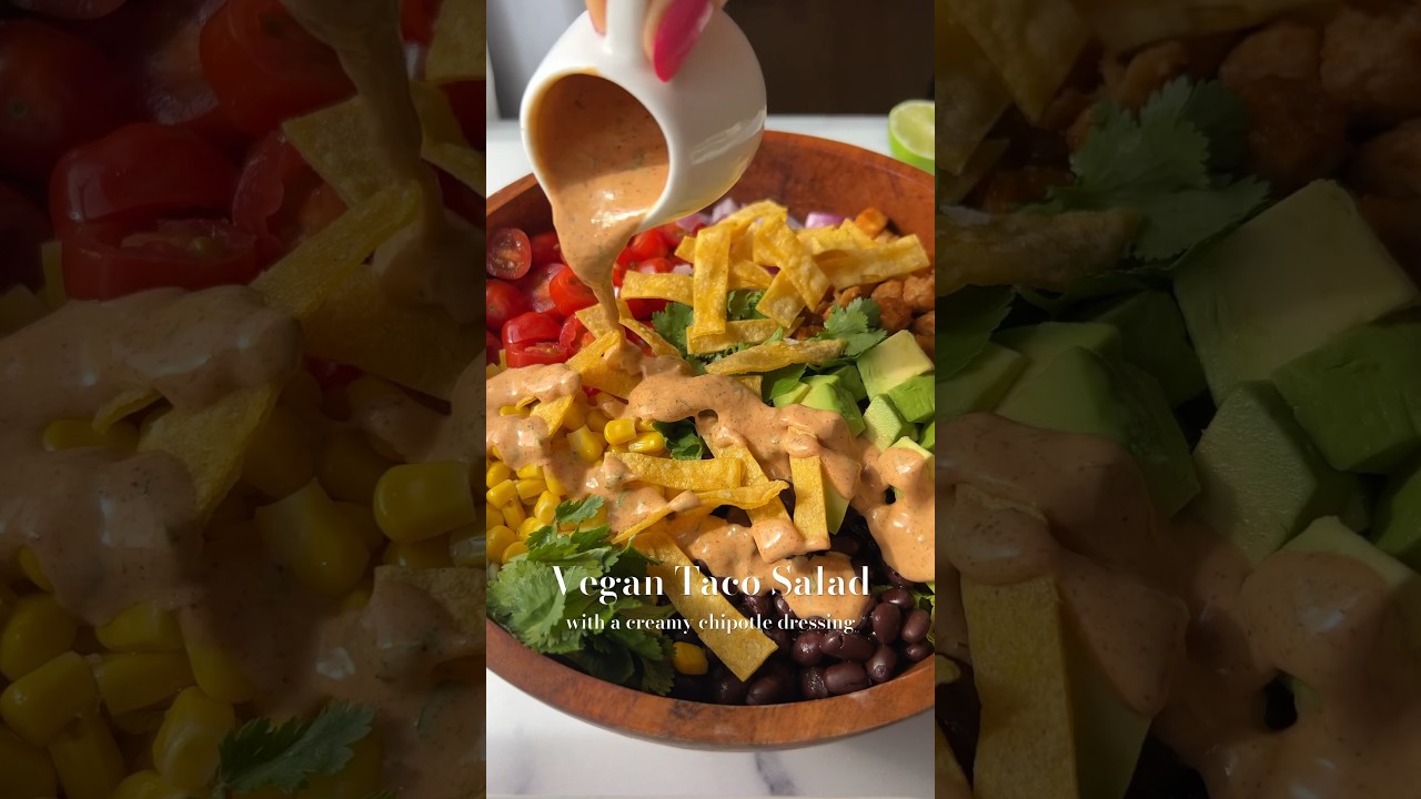 Vegan Taco Salad Recipe #vegan #food #veganrecipes #healthyrecipes #healthylunch #saladrecipe