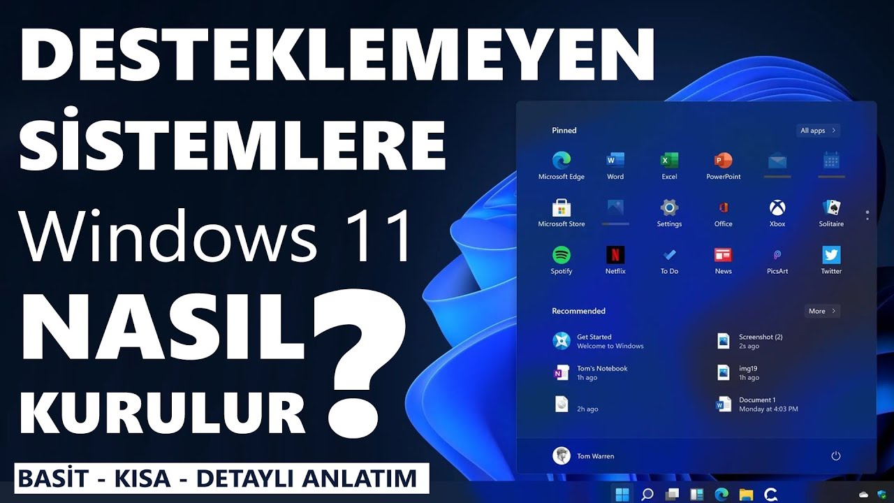 Windows 11 Desteklemeyen Sistemlere Nasıl Kurulur ! (TPM1.2)