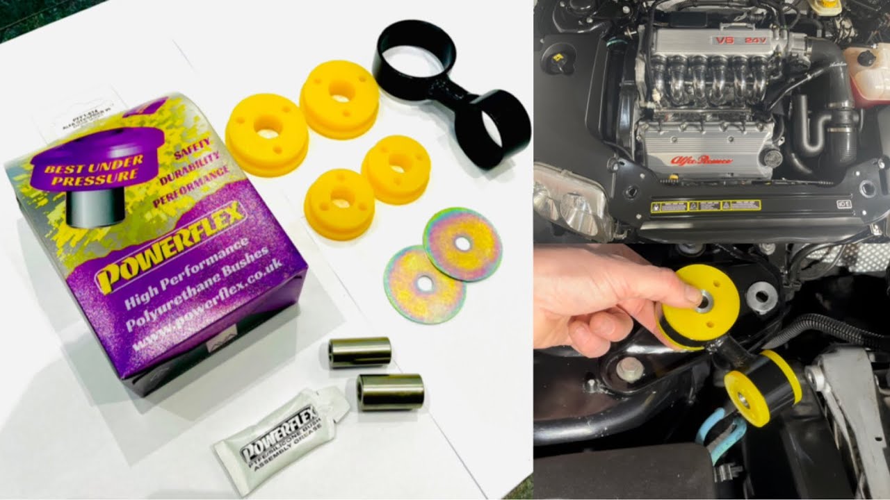 Alfa Romeo Busso V6 engine stabiliser mount replacement with polly bushes