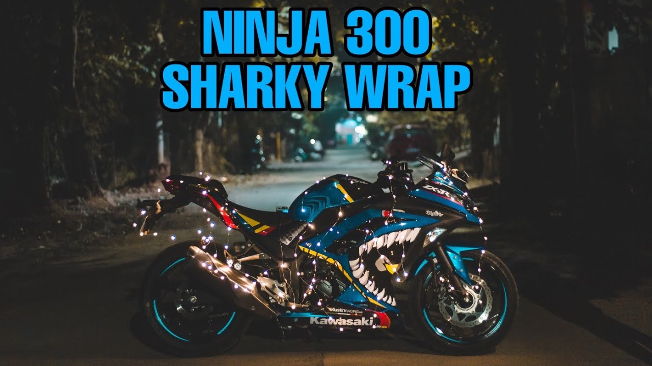 NINJA 300 UNIQUE VR46🦈 SHARK WRAP installation | WRAP AND RIDE INDIA