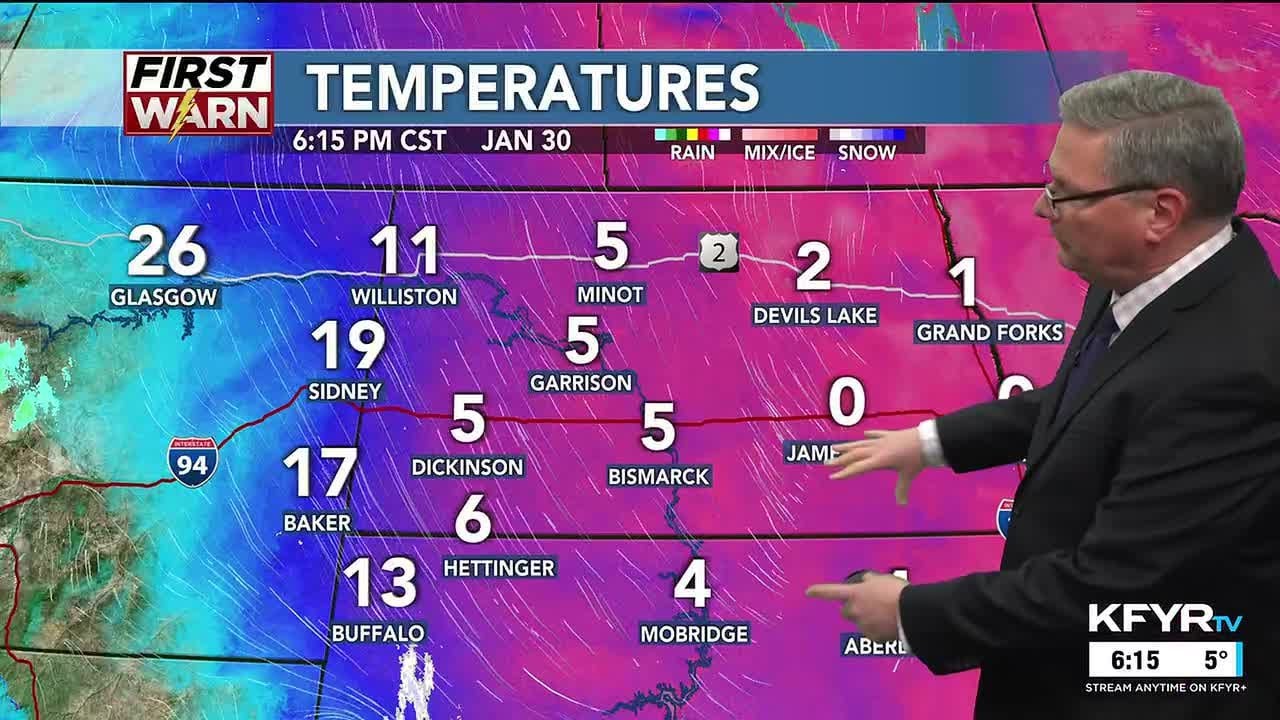 KFYR First News at Six Weather - 1/30/2026