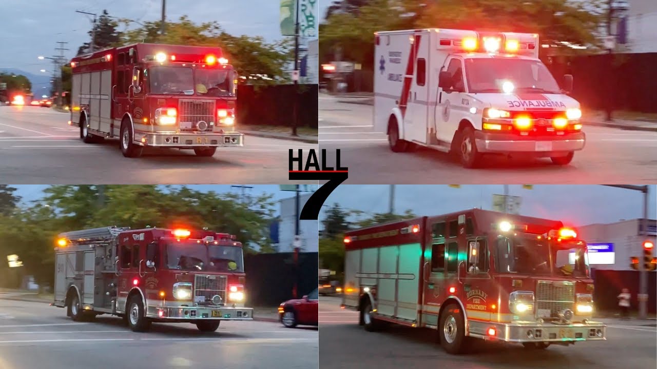 Burnaby Fire Department & BC Ambulance Service Responding - Train vs Pedestrian at Royal Oak Station