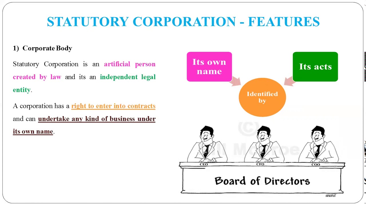 51 - Features of Statutory Corporation