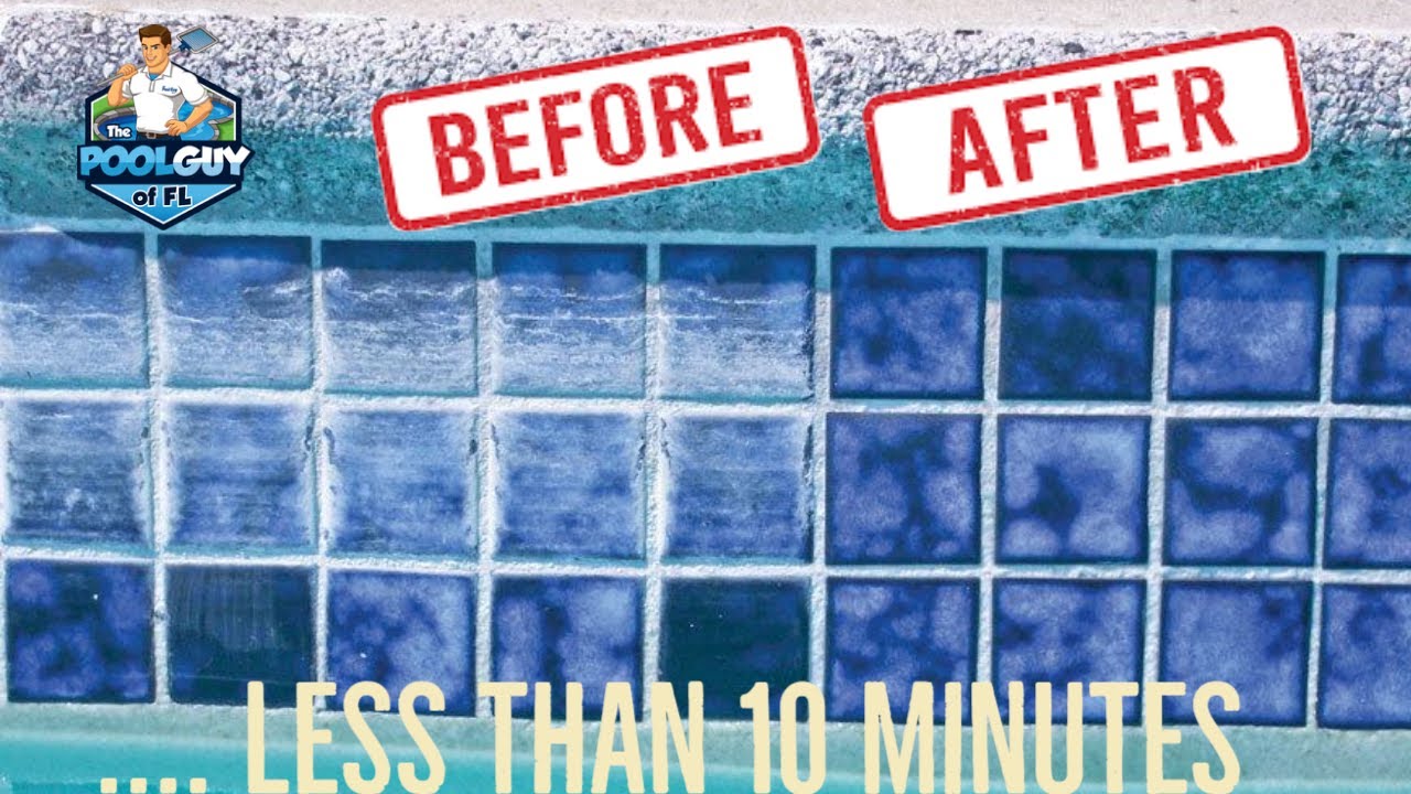 YOU CAN Remove calcium from pool tiles...10 min