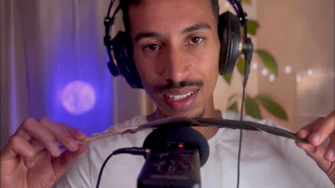 ASMR in French | Whispering and Feather Brushing to calm Anxiety