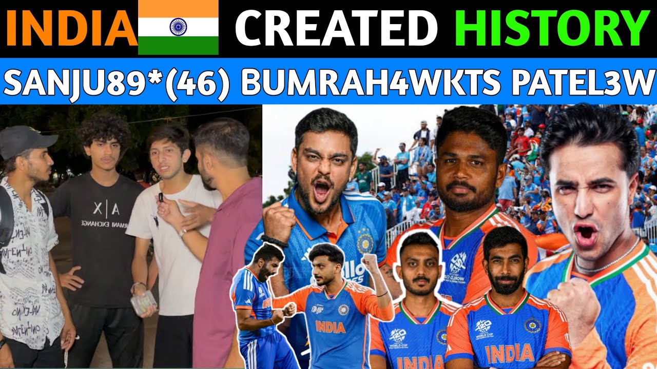 CONGRATS TEAM INDIA 🇮🇳 CREATED HISTORY I WORLDRECORD  SANJU89*(41) BUMRAH4WKTS PAK REACTION