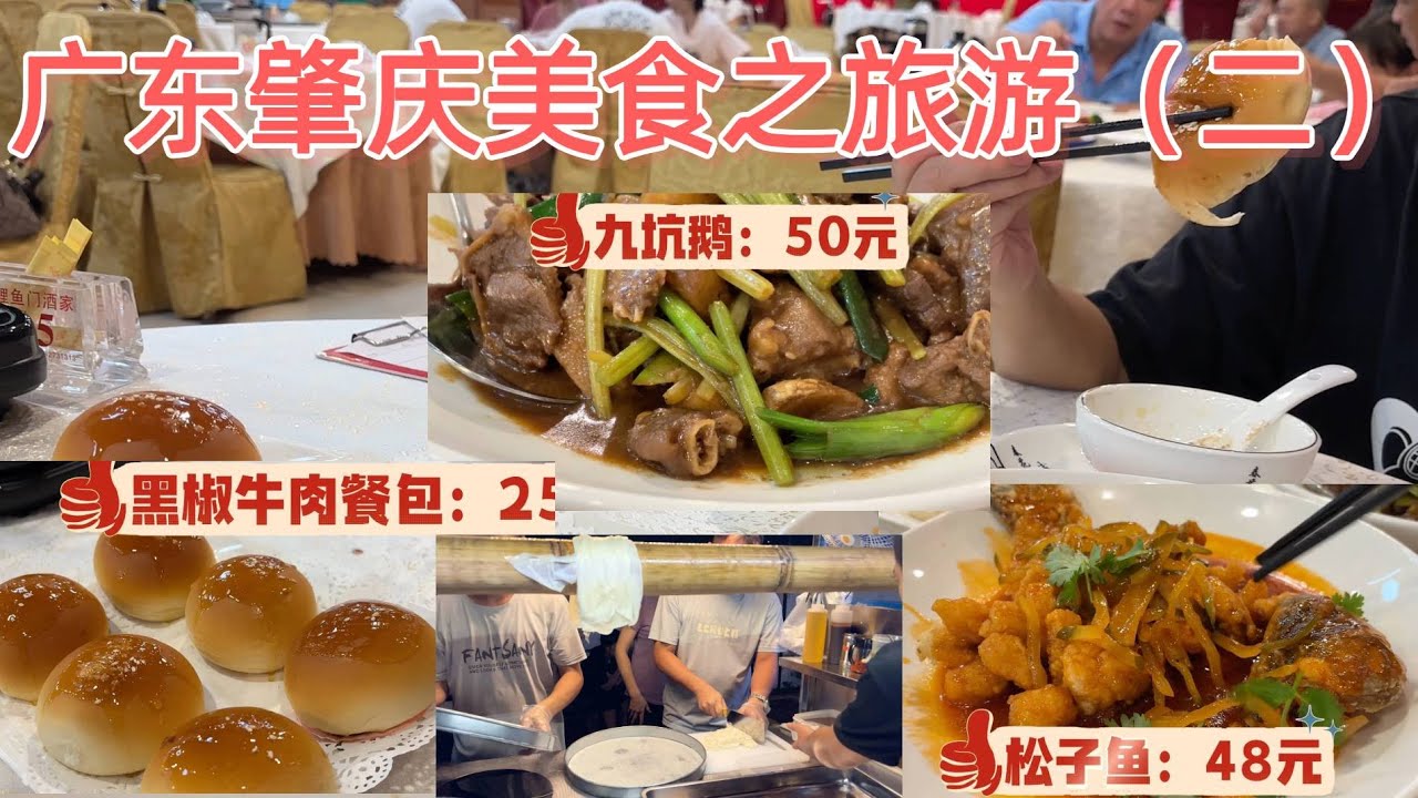 广东肇庆美食之旅（二），本地粤菜晚餐，非常美味！九坑鹅50元，松子鱼48元，黑椒牛肉包25元！楼价非常便宜，躺平生活好地方！街头美食夜市，超市购物 #foodtour #chinatravel #中国