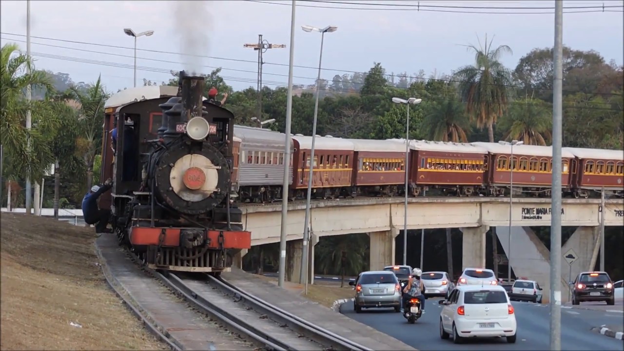 Maria Fumaça de Campinas Chegando e partindo de Jaguariúna ABPF-CAMPINAS