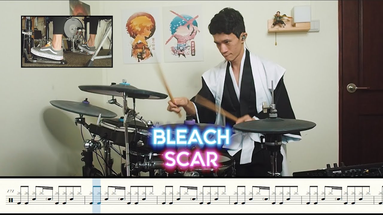 Scar Drum Cover x Sheet Music | Tatsuya Kitani | Bleach OP
