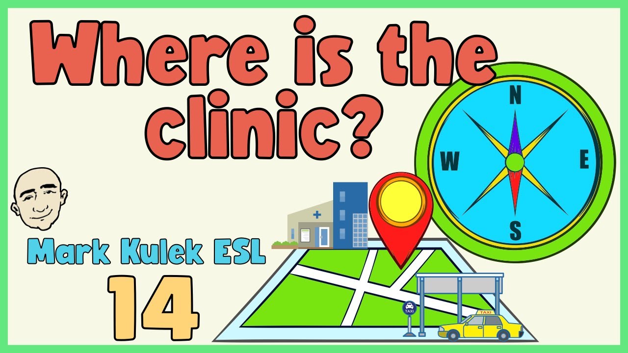 Where? (directions & in town) | English speaking practice - Mark Kulek ESL