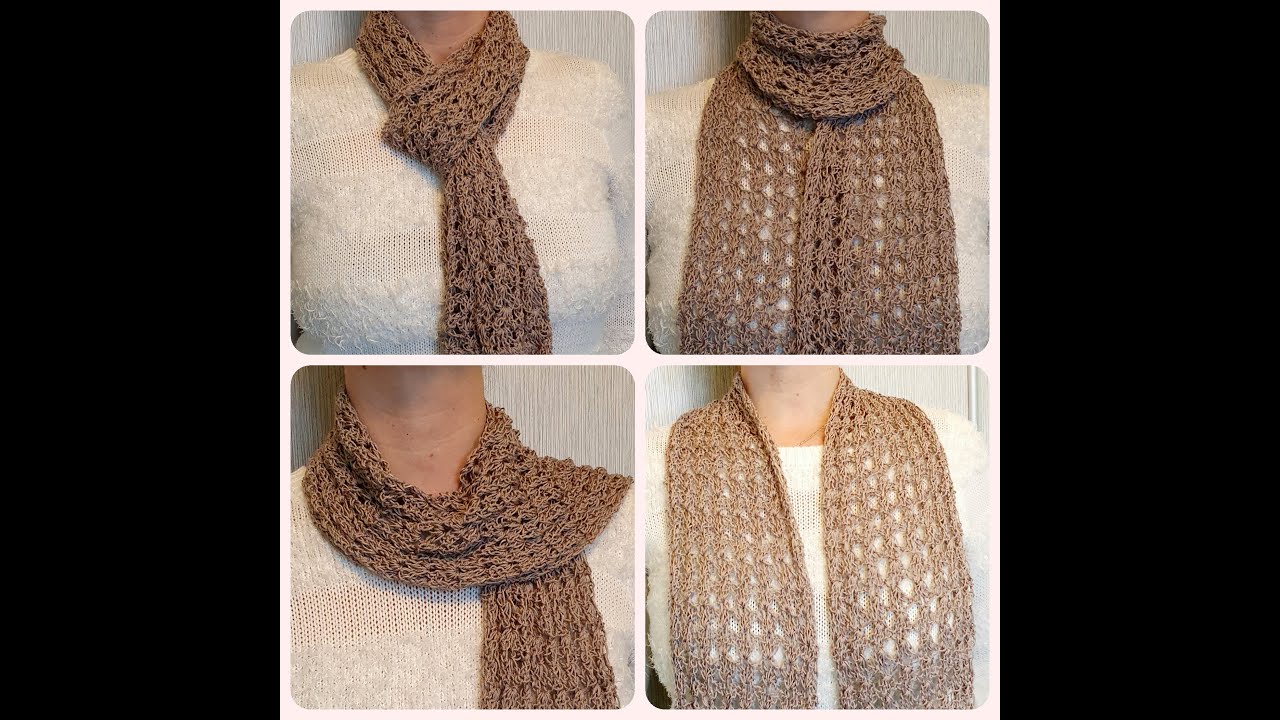 Jednoduchá obdĺžniková háčkovaná šatka na krk, Simple rectangular crochet neck scarf
