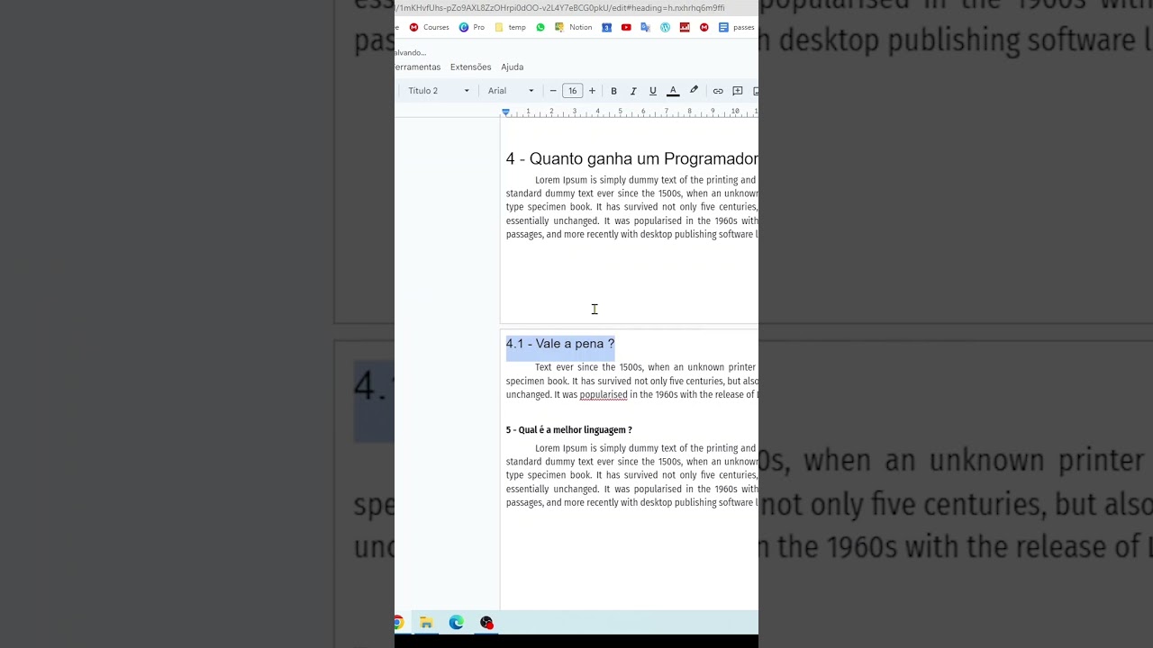 Como criar Sum&aacute;rio no Google Docs #googledocs #google #sumario