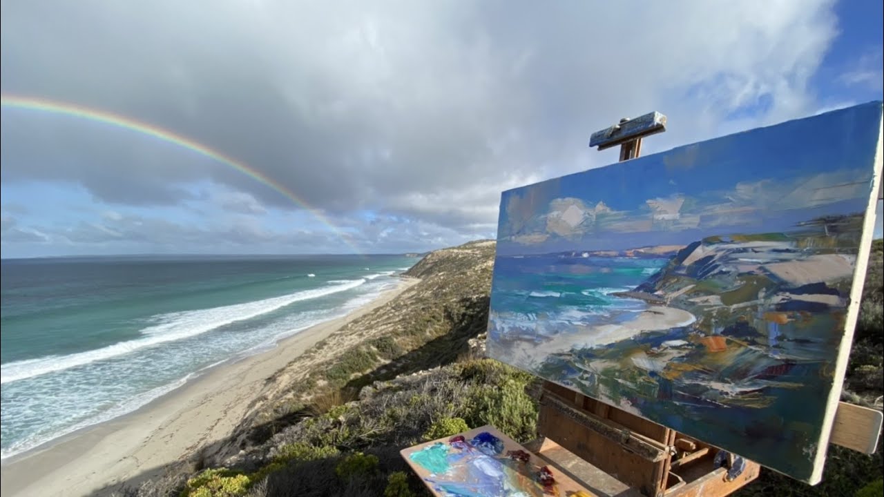 A Quick Plein Air Seascape - Between Sunshine, Showers and Squalls / Painting Light-Atmosphere-Mood!