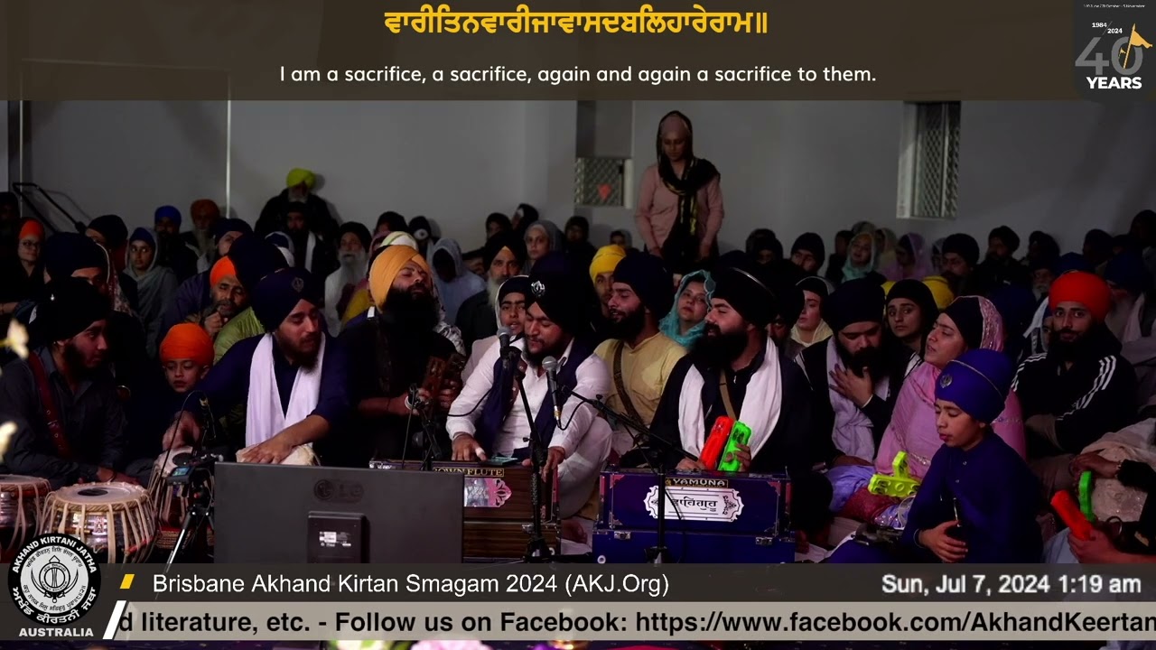 059 Bhai Harpanthpreet Singh Jee Brisbane at Rainbabai Kirtan Brisbane July 2024 Annual Akhand Keert