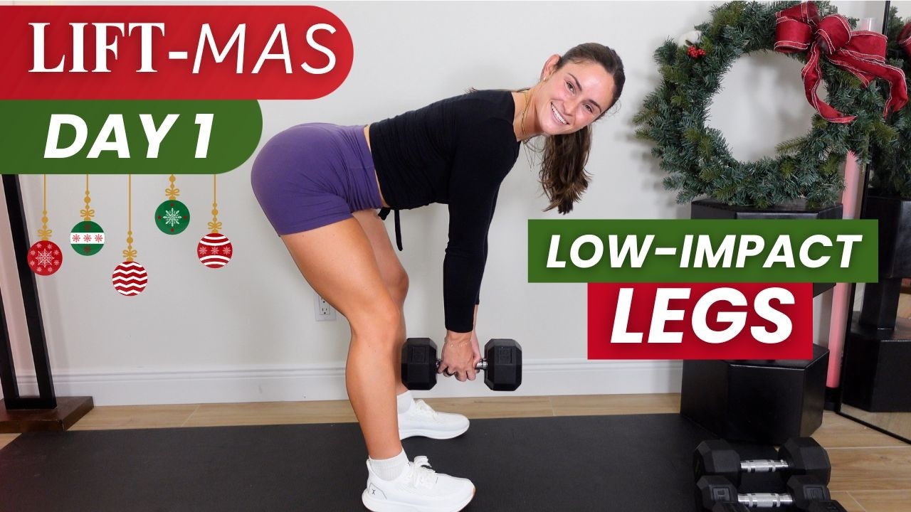 День 1: Серия Lift-Mas 🎄 Тренировка ног с гантелями дома для подтянутых ног
