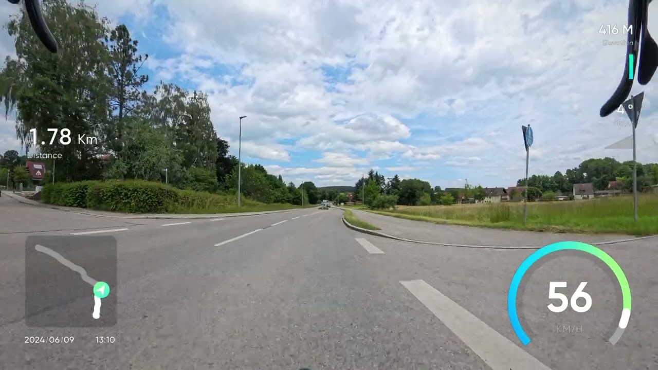 DATEV Challenge Roth 2025 / neuer Rad-Streckenabschnitt (ab 2024) von Eysölden - Hilpoltstein