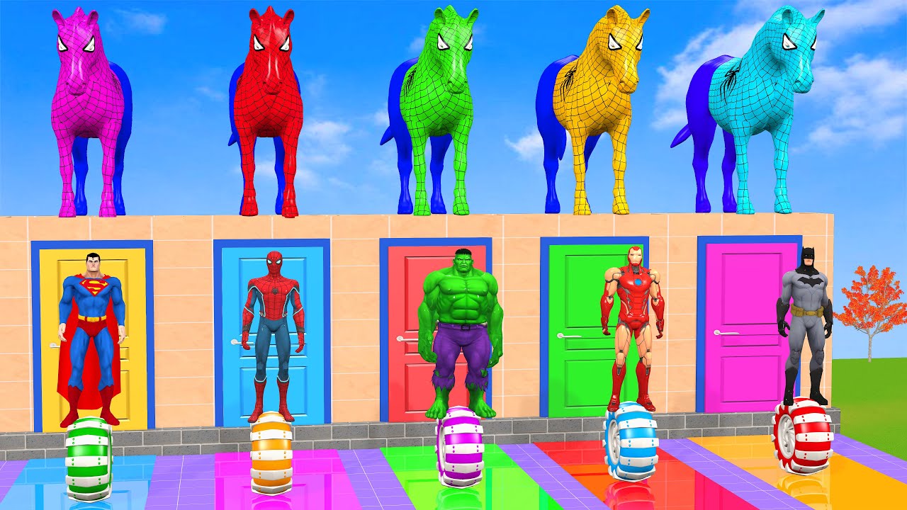 Long Slide Game with Cow Elephant Gorilla Hippopotamus Tiger 3d Animal Game Funny 3d Animals