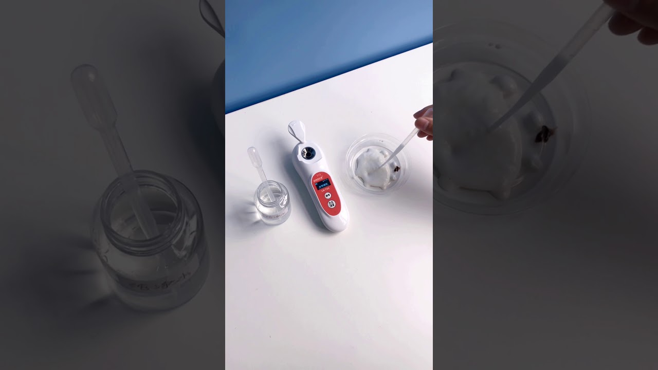 Ice cream sugar test with portable digital brix refractometer