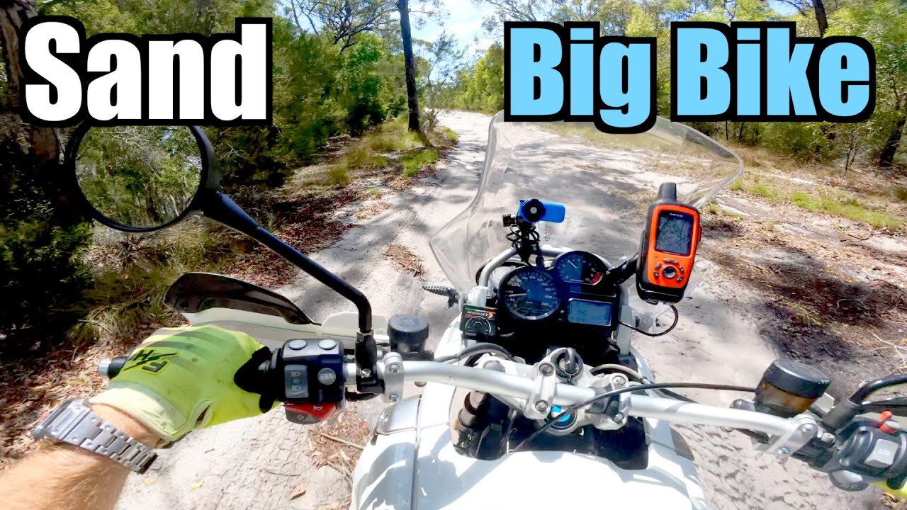 Practising on the sand and testing the ABS. BMW R1200GS