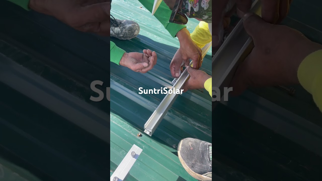installation of solar mounting kits solar panels L foot Solar panel railing
