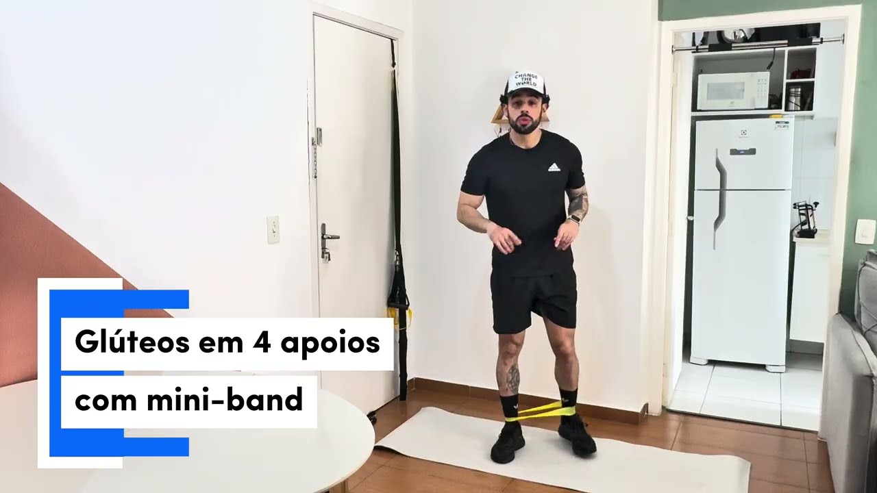 Glúteo em 4 apoios com mini-band