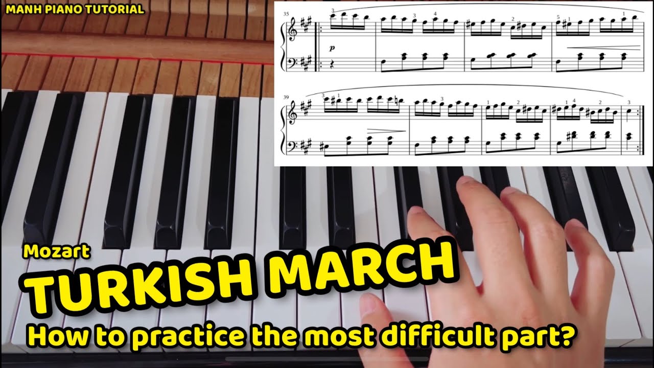🎹 Manh Piano Tutorial - The Most Difficult Part of Mozart Turkish March