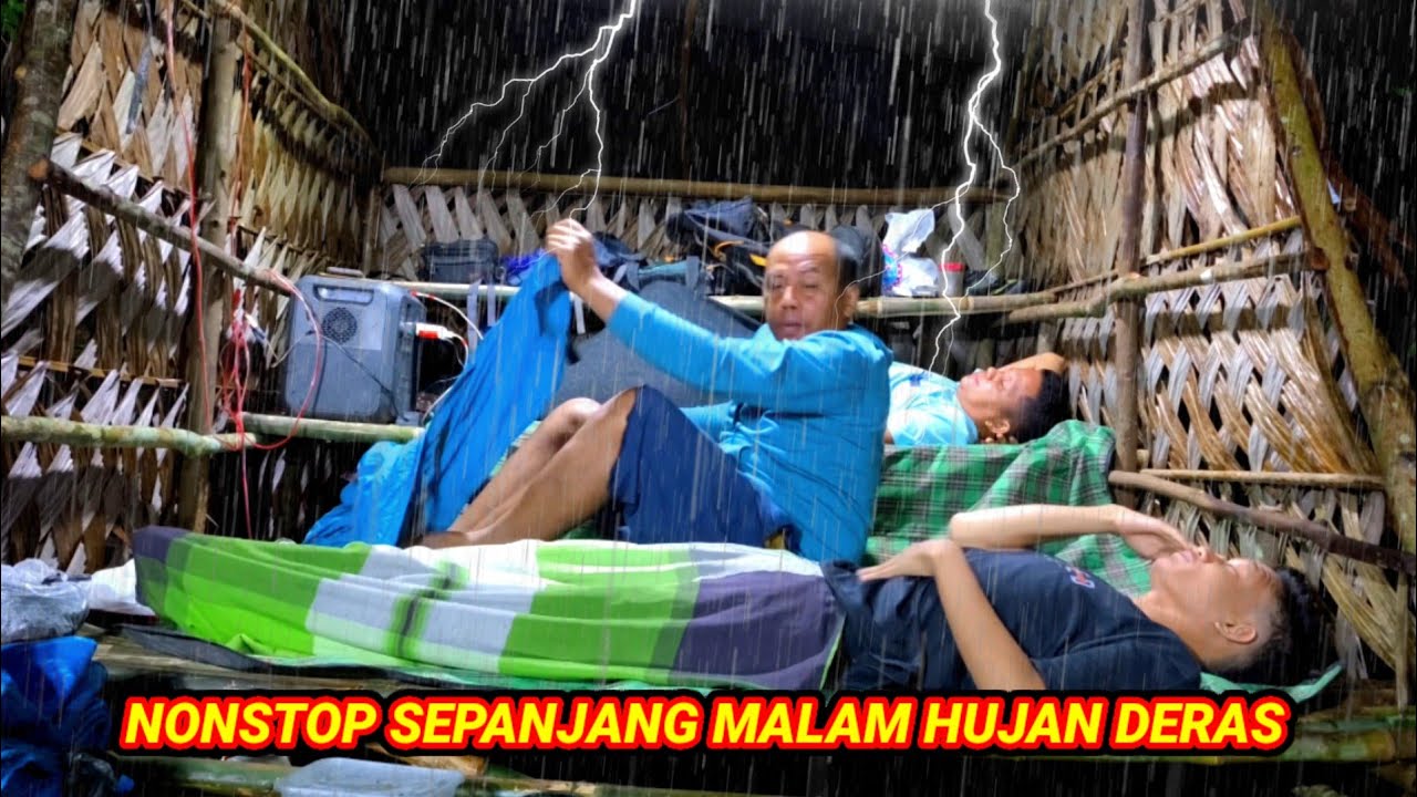 Diguyur hujan deras nonstop sepanjang malam, relaxing rain sound, tidur nyenyak sampai pagi