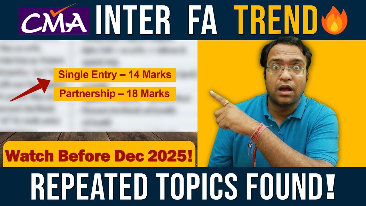 CMA Inter Financial Accounting &ndash; 3 Year Chapter-wise Marks Analysis  Must Watch for Dec 2025