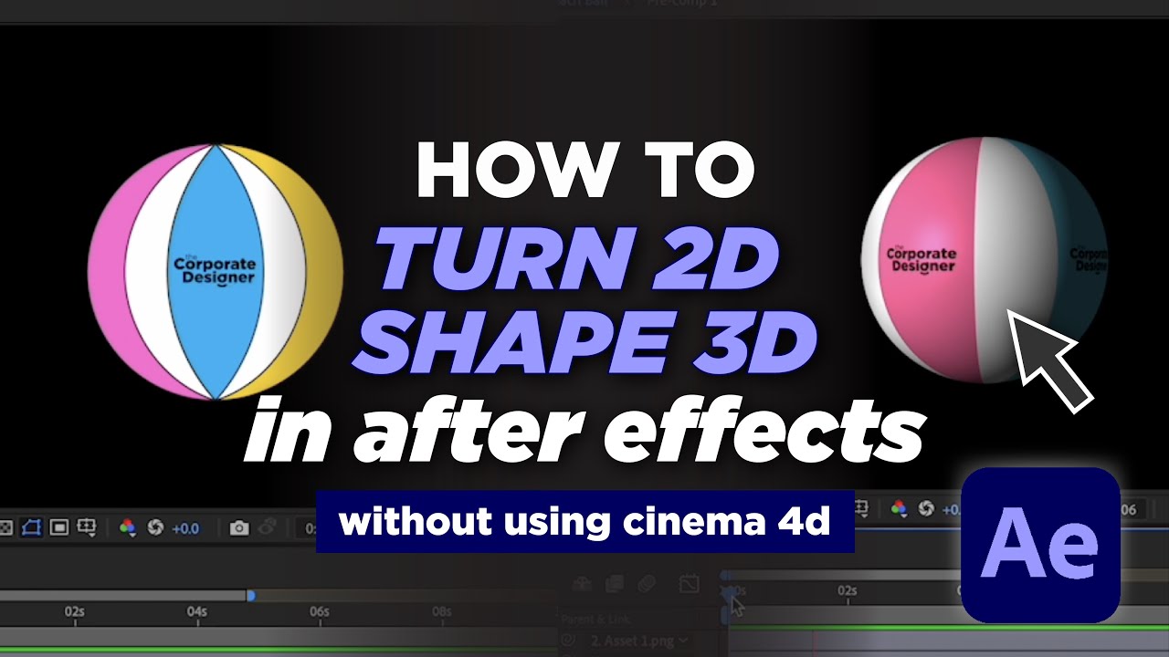Как превратить двухмерную фигуру в трехмерную в After Effects (3D-сфера) БЕЗ использования Cinema...