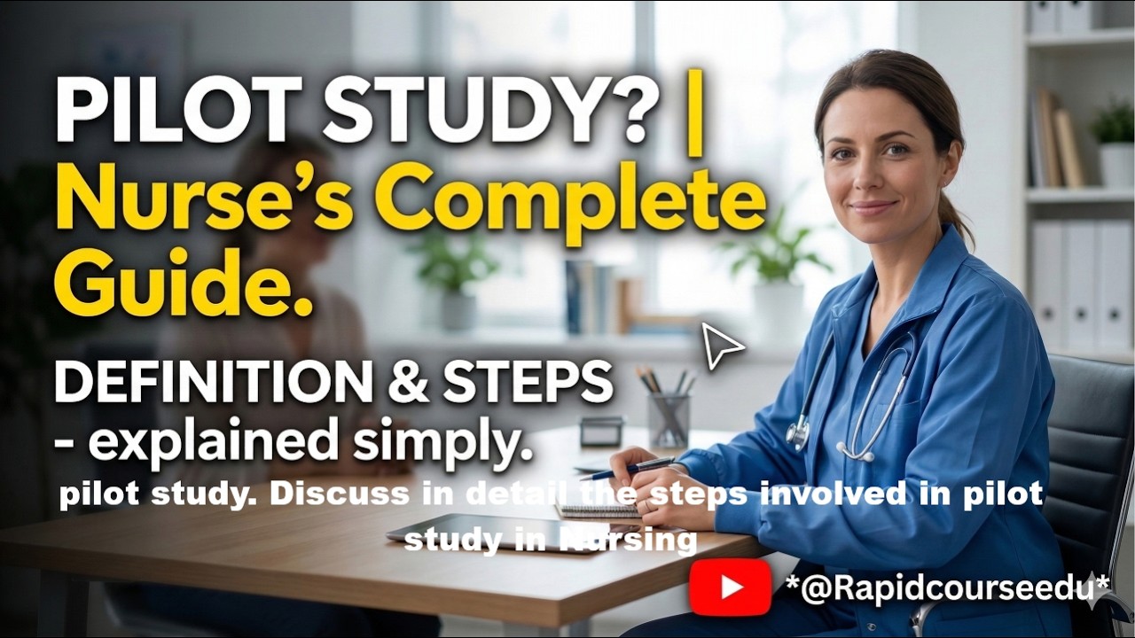 pilot study. Discuss in detail the steps involved in pilot study in Nursing  E 62