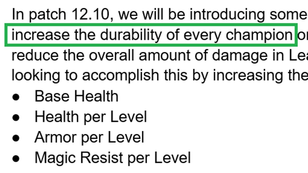 Champion Durability Update is MASSIVE! Coming soon in Patch 12.10!