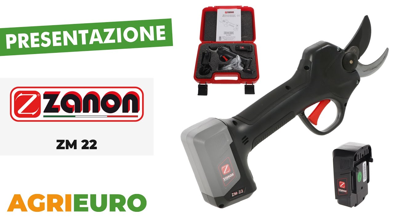 Presentazione della Zanon ZM 22 - Forbice elettrica da potatura - 7,2V 2,5Ah