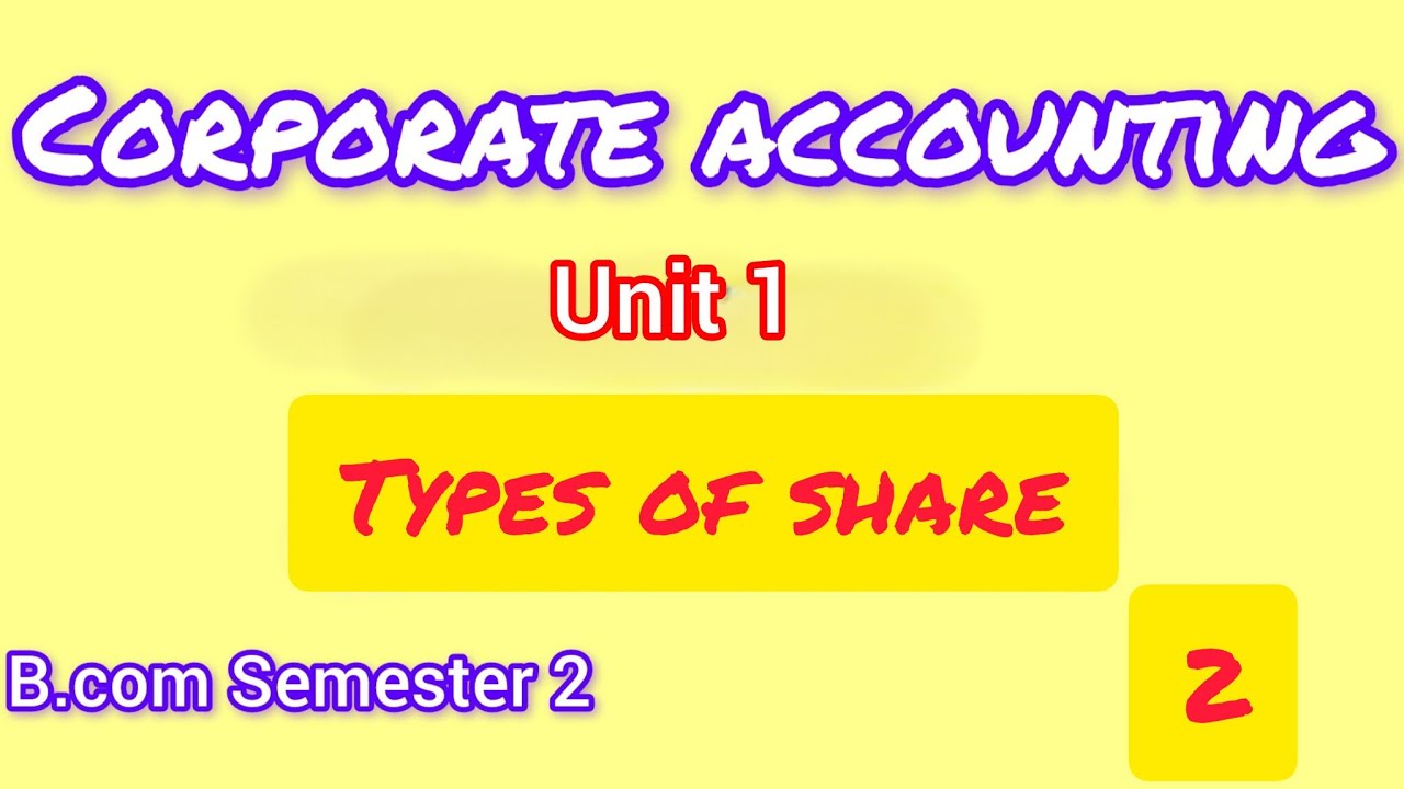 Types of share || corporate accounting 
