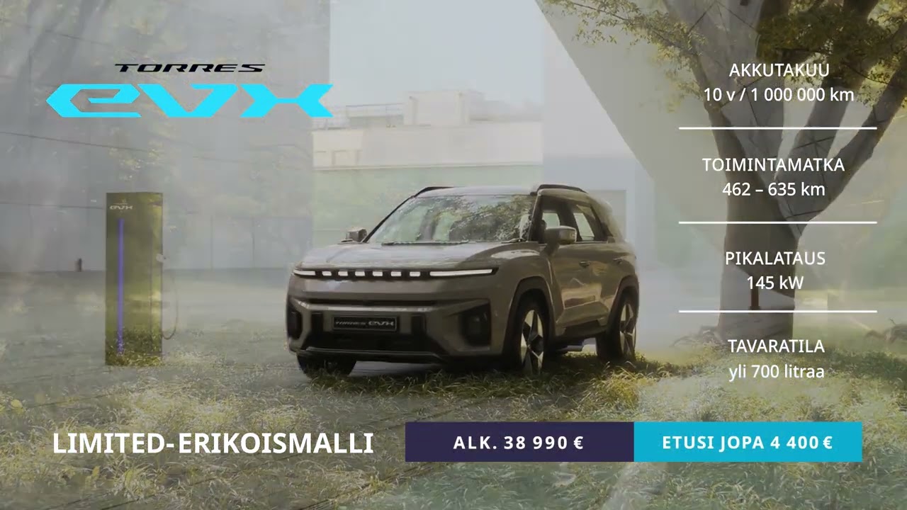 KGM Torres EVX &ndash; t&auml;ysin uusi iso korelainen t&auml;yss&auml;hk&ouml;auto