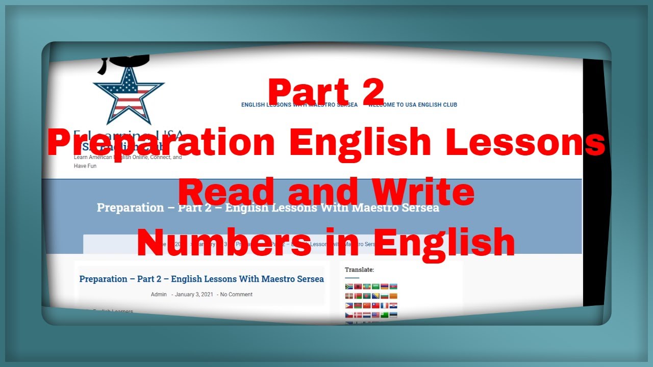 Part 2 - Preparation English Lessons With Maestro Sersea